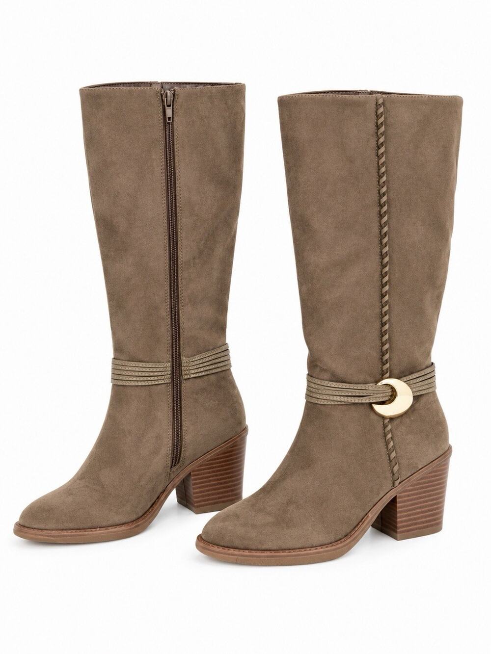 Universal Thread Women’s Rio Knee High Boots Size 8 Gray Brown Faux Suede NWT